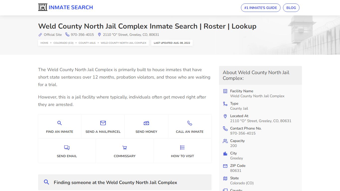 Weld County North Jail Complex Inmate Search | Roster | Lookup